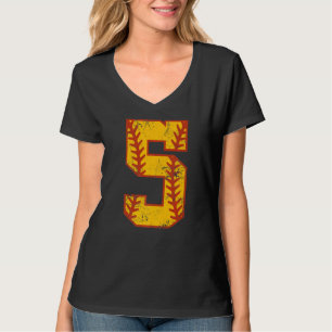 5th Birthday Softball Bdy Five 5 Year Old Girl T-Shirt