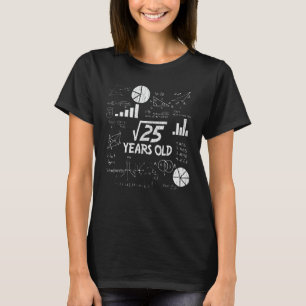 5th Birthday Square Root Math 5 Year Old Bday Gift T-Shirt