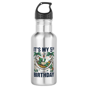 5th Birthday Turtle Hammock Vintage Engraving Desi 532 Ml Water Bottle