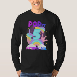 5th Birthday Unicorn Fidget Pop It Birthday Girl K T-Shirt