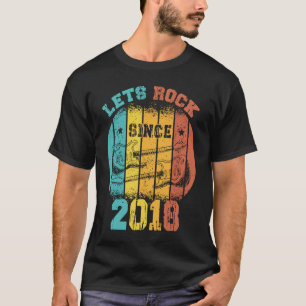 5th Birthday Vintage 2018 Retro 5 Years old Guitar T-Shirt