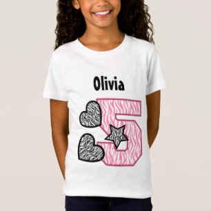 5th Birthday Zebra Stripes Five Year V02B T-Shirt