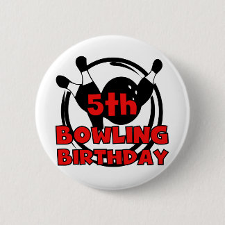 5th Bowling Birthday Tshirts and Gifts 6 Cm Round Badge