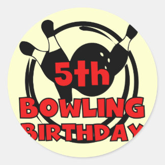 5th Bowling Birthday Tshirts and Gifts Classic Round Sticker
