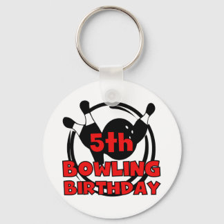 5th Bowling Birthday Tshirts and Gifts Key Ring