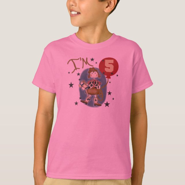 5th Cowgirl Birthday T-Shirt (Front)