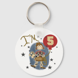5th Cowgirl Birthday Tshirts and Gifts Key Ring