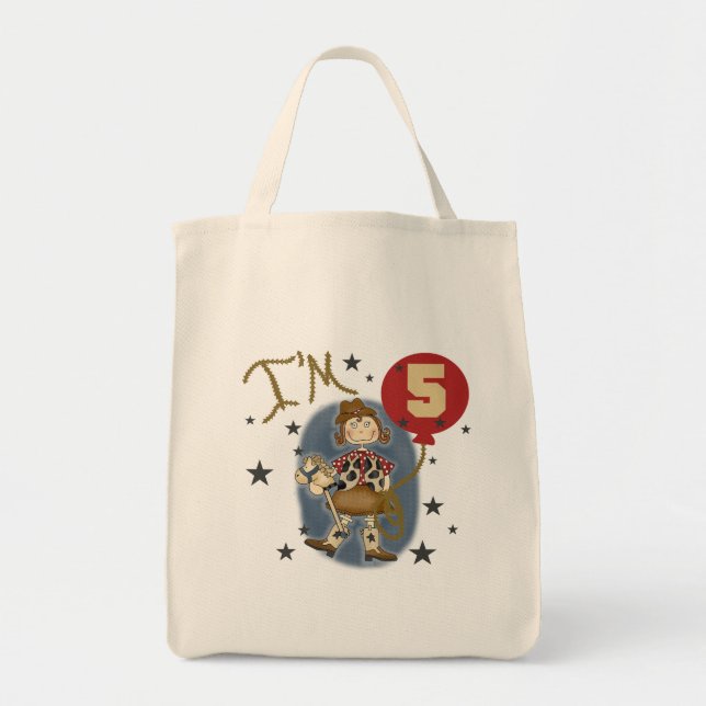 5th Cowgirl Birthday Tshirts and Gifts Tote Bag (Front)