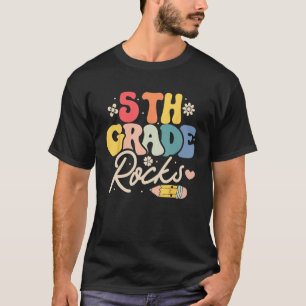 5th Fifth Grade Rocks Back to School Teacher Stud T-Shirt