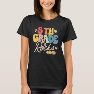 5th Fifth Grade Rocks Back to School Teacher Stud T-Shirt