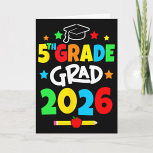 5th Grade 2026 Fifth Grade Grad Elementary School  Card