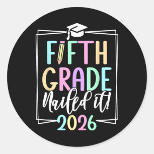 5th Grade 2026 Fifth Grade Grad Elementary School  Classic Round Sticker
