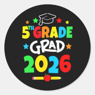 5th Grade 2026 Fifth Grade Grad Elementary School  Classic Round Sticker