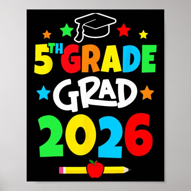 5th Grade 2026 Fifth Grade Grad Elementary School  Poster (Front)
