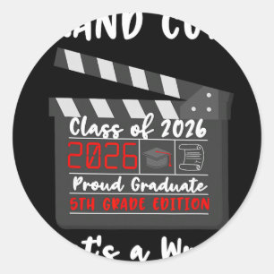 5th Grade 2026 Last Day End Of School Graduation F Classic Round Sticker