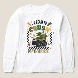 5th Grade Back To School Dinosaur Monster Truck Tri-Blend Shirt