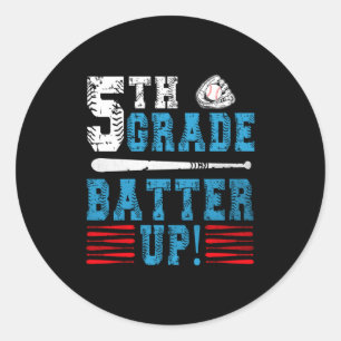 5th Grade Baseball Team Back To School 5th Grade B Classic Round Sticker
