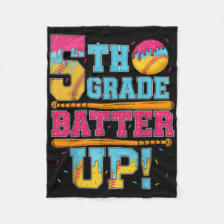 5th Grade Batter Up Softball Baseball Basketball B Fleece Blanket