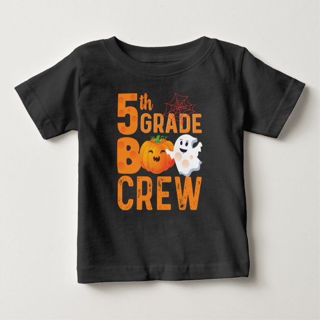 5th Grade Boo Crew Halloween Cute Pumpkin  Baby T-Shirt (Front)