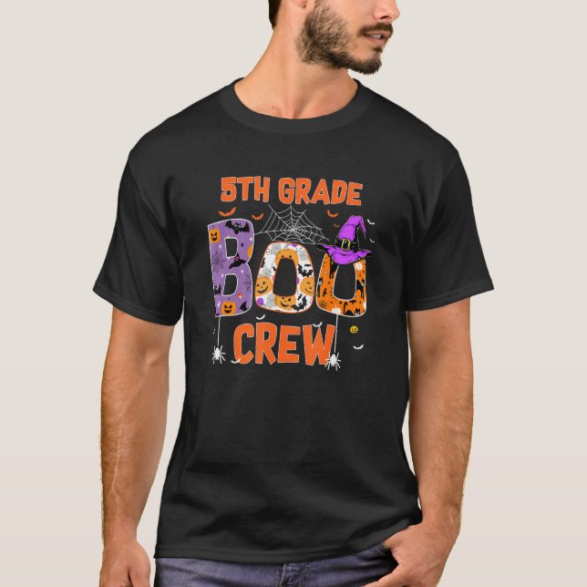 5th Grade Boo Crew Teachers Students Halloween Cos T-Shirt (Front)