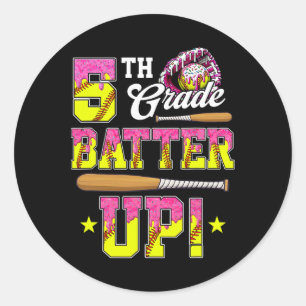5th Grade Butter Up Softll Ice Cream Drip Ck To Sc Classic Round Sticker