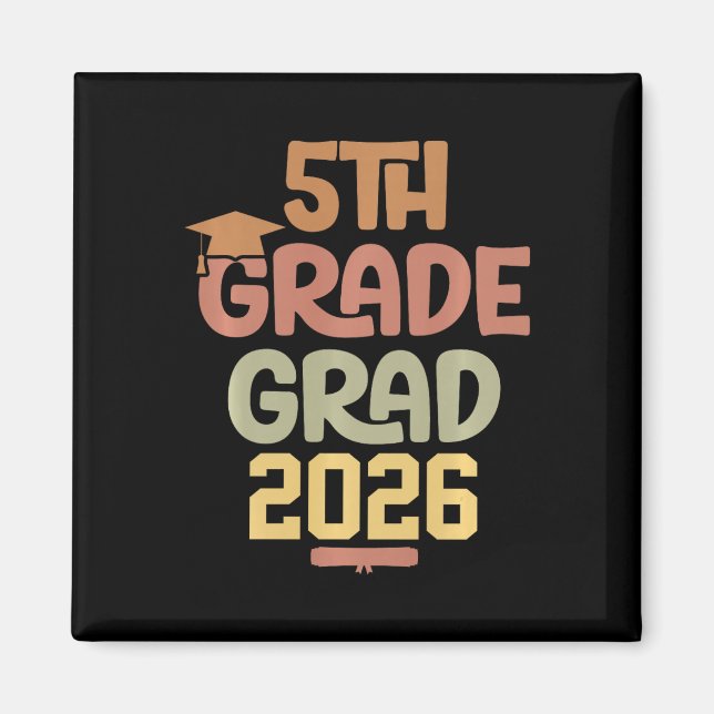 5th Grade Cl 2026 Graduate Elementary School Gradu Magnet (Front)