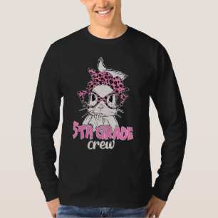 5th Grade Crew Leopard Glasses Bunny Face Easter M T-Shirt