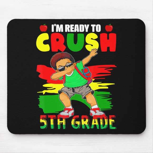 5th Grade Dabbing Black African Boys Back to Schoo Mouse Pad (Front)