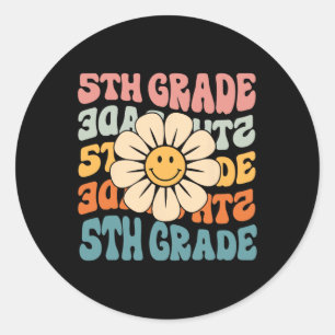 5th Grade Daisy Colourful Back To School Fifth Gra Classic Round Sticker