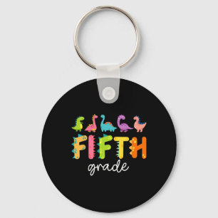 5th Grade Dinosaur Ck To School First Day Of Schoo Key Ring