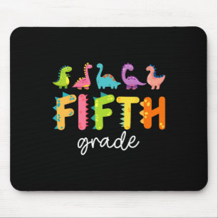 5th Grade Dinosaur Ck To School First Day Of Schoo Mouse Pad