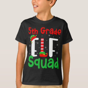5th Grade ELF Squad Funny Christmas ELF Kids Teach T-Shirt