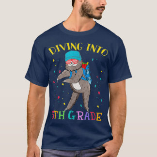 5th Grade Flossing Sloth Diving Into Funny Ts Gift T-Shirt