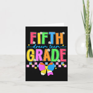 5th Grade For Girl Boys Teacher Fifth Grade Back T Card
