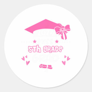 5th Grade Grad Graduation Graduate Cl Of 2024  Classic Round Sticker