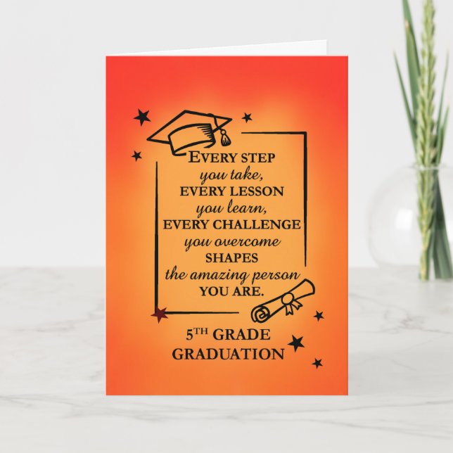5th Grade Graduate Inspirational Quote Sunrise Card (Front)