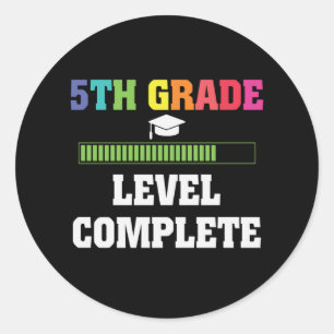 5th Grade Graduation Level Complete Student Gift Classic Round Sticker