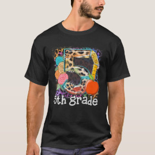 5Th Grade Hello Fifth Grade Team Leopard Back To S T-Shirt