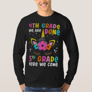 5th Grade Here We Come Cute Unicorn Happy Last Day T-Shirt