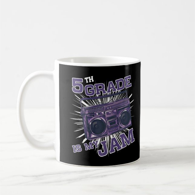 5th Grade Is My Jam Funny School Teacher & Student Coffee Mug (Left)