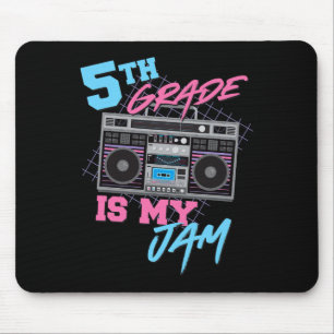 5th Grade Is My Jam - Vintage 80s Boombox Teacher Mouse Pad