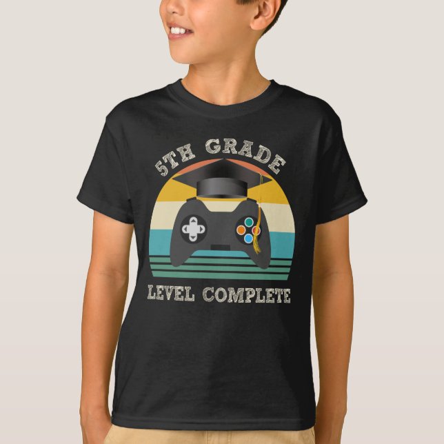 5th Grade Level Complete Cute Game Console T-Shirt (Front)