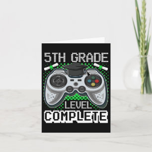 5th Grade Level Complete Gamer 5th Grade Graduatio Card
