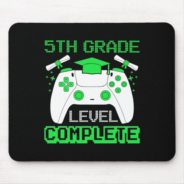 5th Grade Level Complete Gamer 5th Grade Graduatio Mouse Pad (Front)
