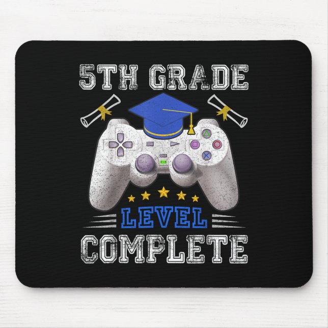 5th Grade Level Complete Gamer Cl Of 2025 Graduati Mouse Pad (Front)