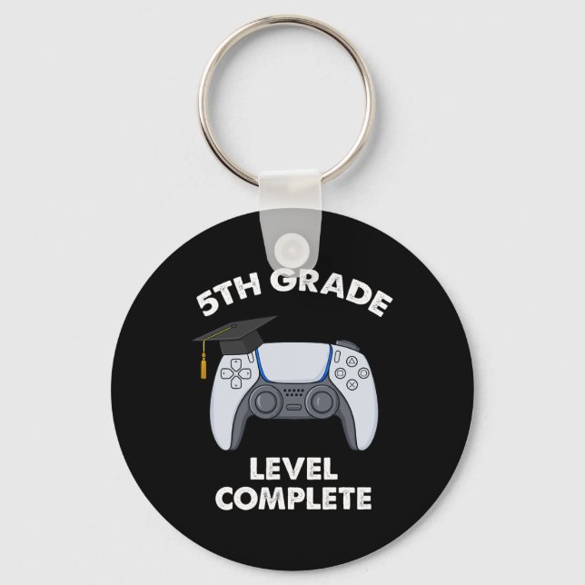 5th Grade Level Complete Graduation Gamer Boys Sch Key Ring (Front)