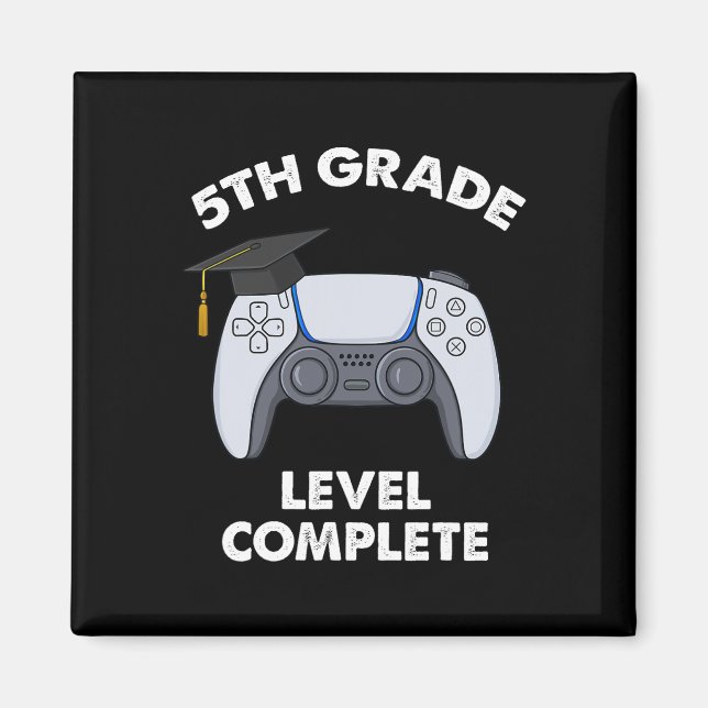 5th Grade Level Complete Graduation Gamer Boys Sch Magnet (Front)