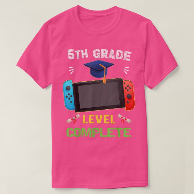 5th grade Level Complete Graduation gaming class 2 T-Shirt (Design Front)