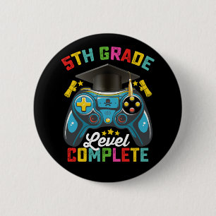 5th Grade Level Complete Graduation Gaming Gamer 6 Cm Round Badge
