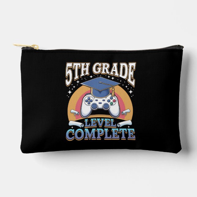 5th Grade Level Complete Graduation Gaming Gamer Accessory Pouch (Front)